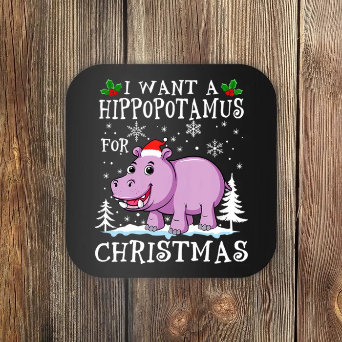 I Want A Hippopotamus For Christmas Xmas Hippo Coaster