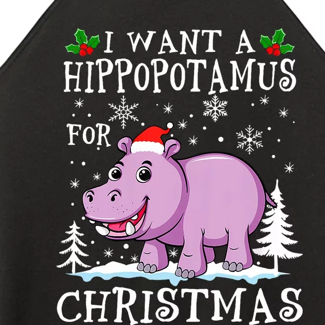 I Want A Hippopotamus For Christmas Xmas Hippo Women’s Perfect Tri Rocker Tank