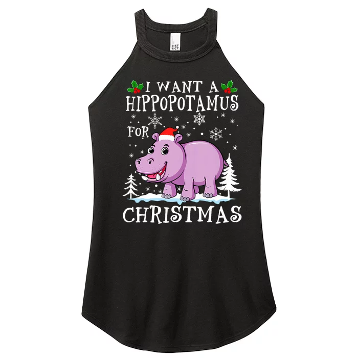 I Want A Hippopotamus For Christmas Xmas Hippo Women’s Perfect Tri Rocker Tank