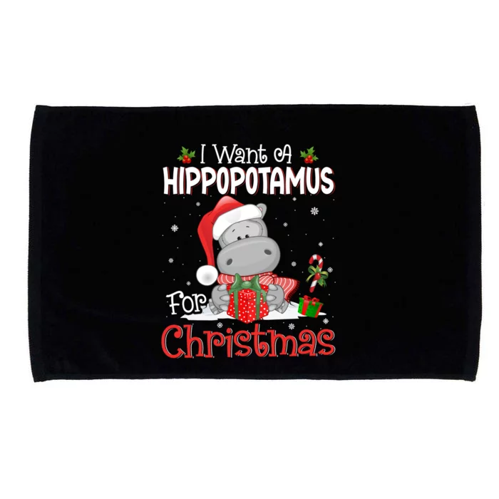 I Want A Hippopotamus For Christmas Xmas Hippo For Funny Gift Microfiber Hand Towel