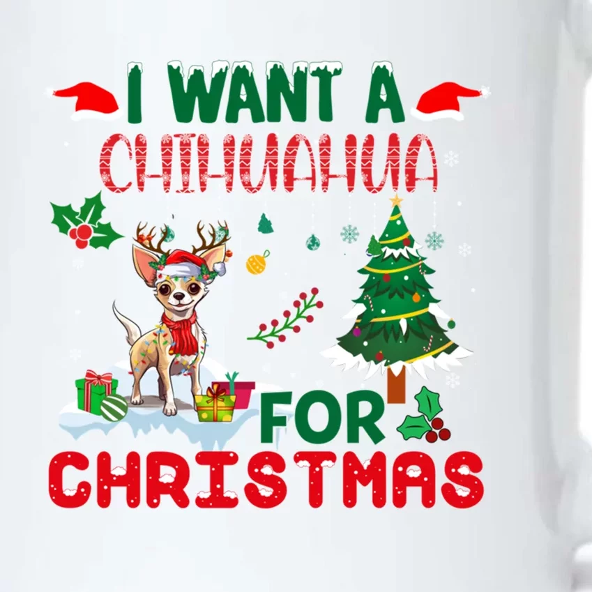 I Want A Chihuahua Dog For Christmas Xmas Chihuahua Reindeer Gift Black Color Changing Mug