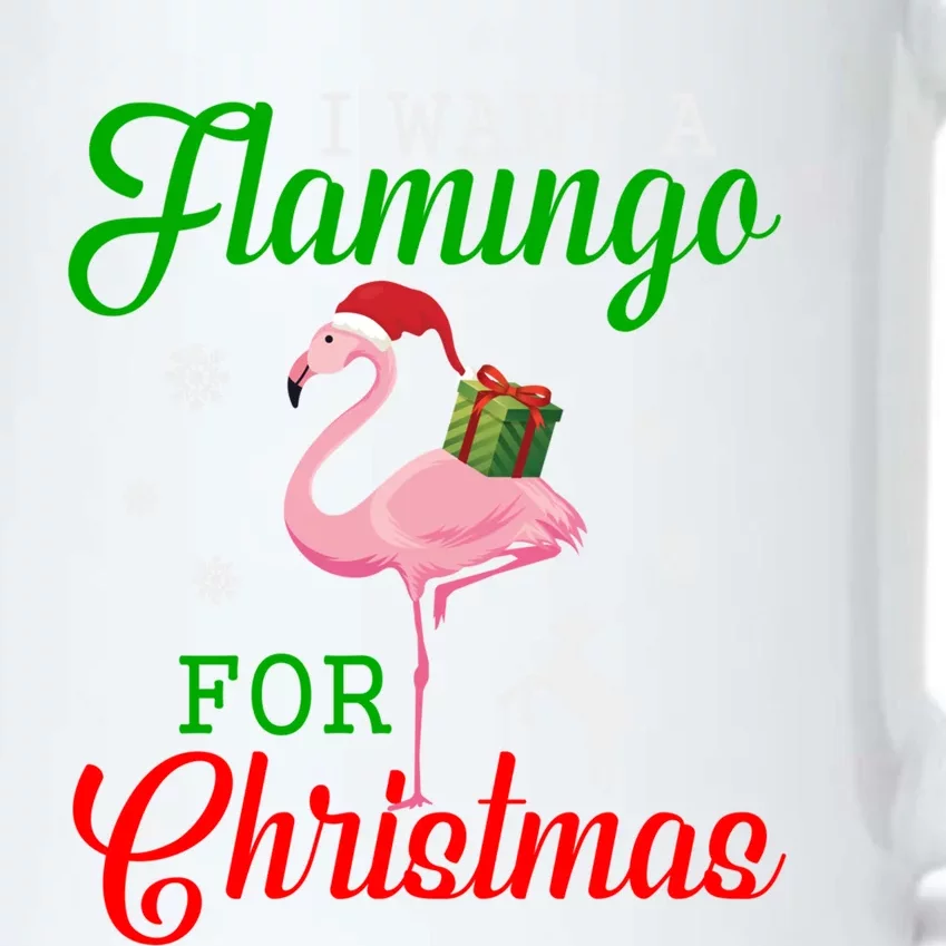 I Want A Flamingo For Christmas Funny Gift Black Color Changing Mug