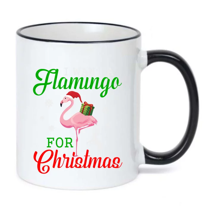 I Want A Flamingo For Christmas Funny Gift Black Color Changing Mug