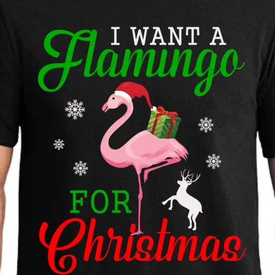 I Want A Flamingo For Christmas Funny Gift Pajama Set