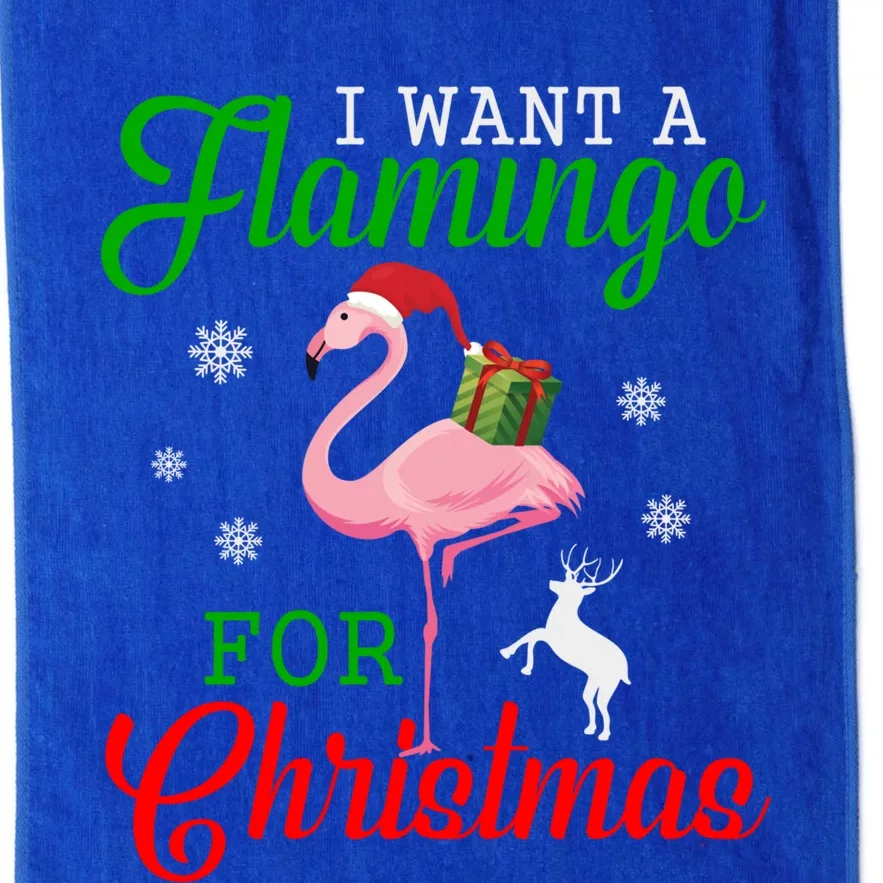 I Want A Flamingo For Christmas Funny Gift Platinum Collection Golf Towel