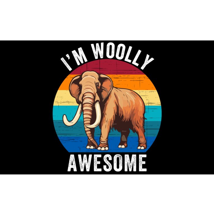 IM Woolly Awesome Funny Woolly Mammoth Retro Sunset Vintage Bumper Sticker