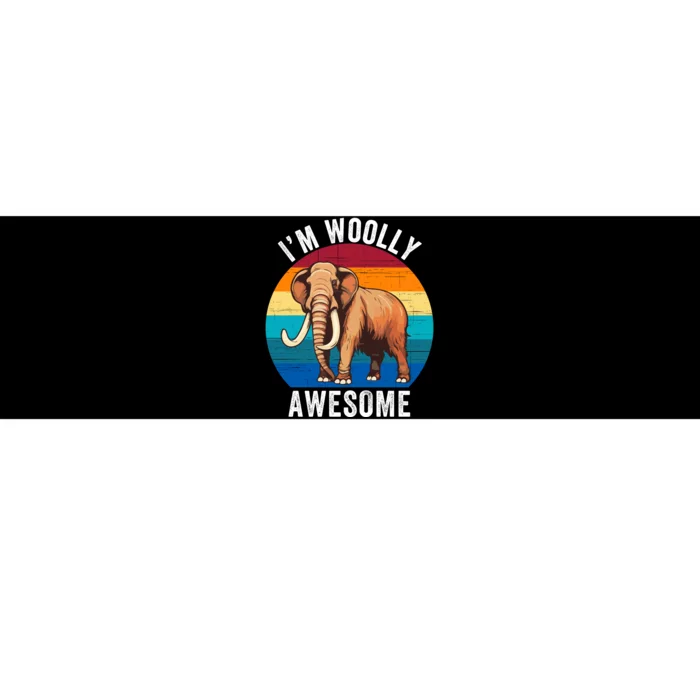 IM Woolly Awesome Funny Woolly Mammoth Retro Sunset Vintage Bumper Sticker