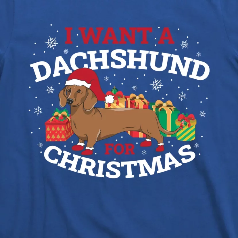 I Want A Dachshund For Christmas Great Gift T-Shirt