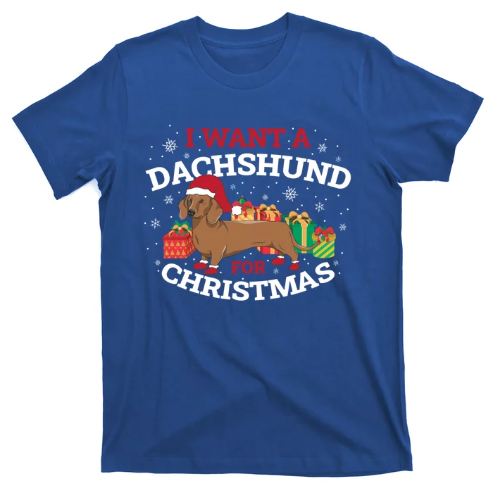 I Want A Dachshund For Christmas Great Gift T-Shirt