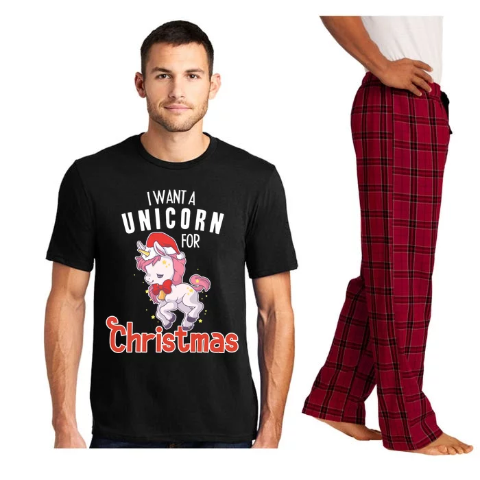 I Want A Unicorn Christmas Santa Lover Horse Cool Gift Pajama Set