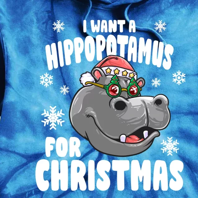 I Want A Hippopotamus For Christmas Xmas Hippo Cute Gift Tie Dye Hoodie