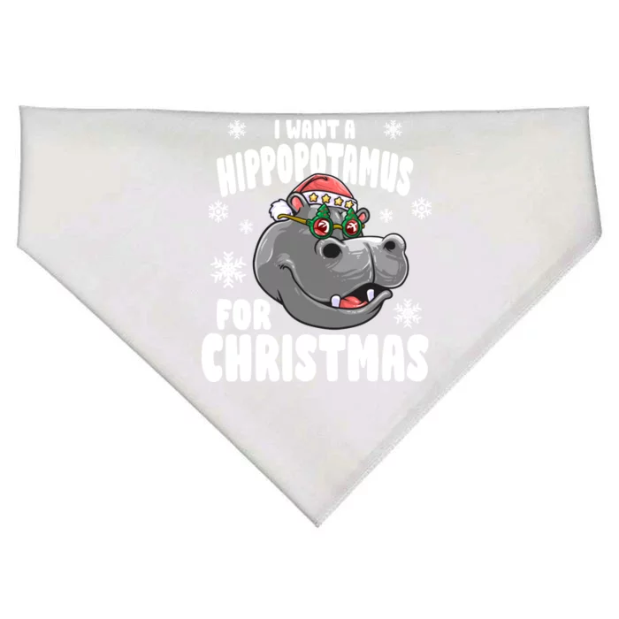 I Want A Hippopotamus For Christmas Xmas Hippo Cute Gift USA-Made Doggie Bandana