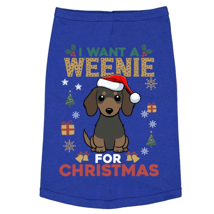 I Want A Weenie For Christmas Dachshund Dog Lovers Pajama Gift Doggie Tank