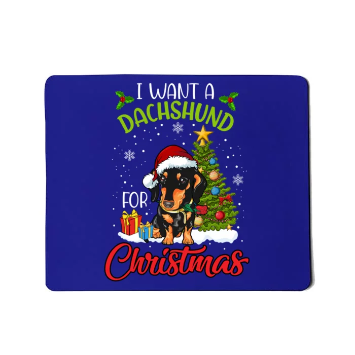 I Want A Dachshund For Christmas Xmas Hippo Gift Mousepad