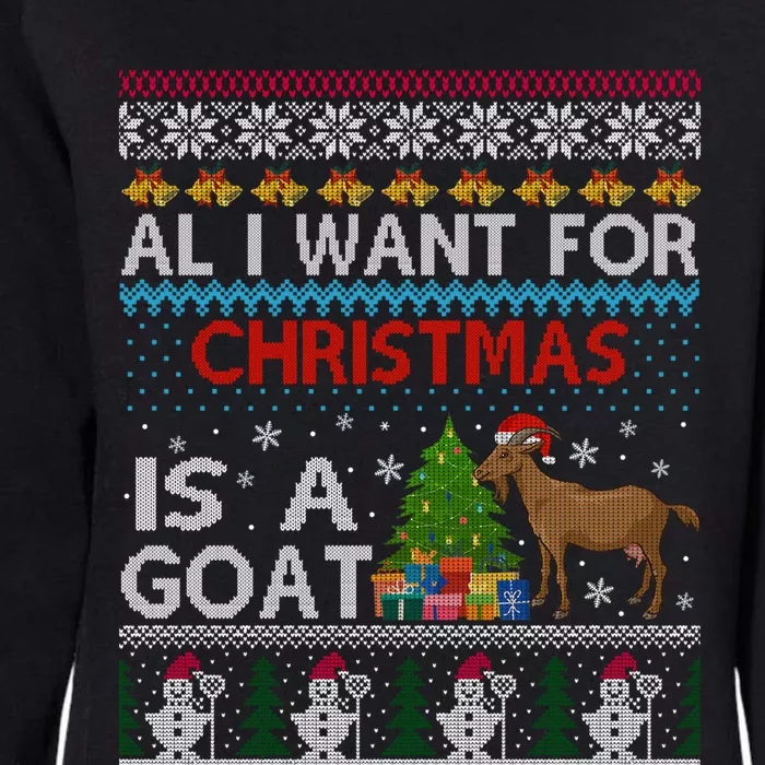 I Want A Goat For Christmas Ugly Xmas Sweater Cute Gift Womens California Wash Sweatshirt