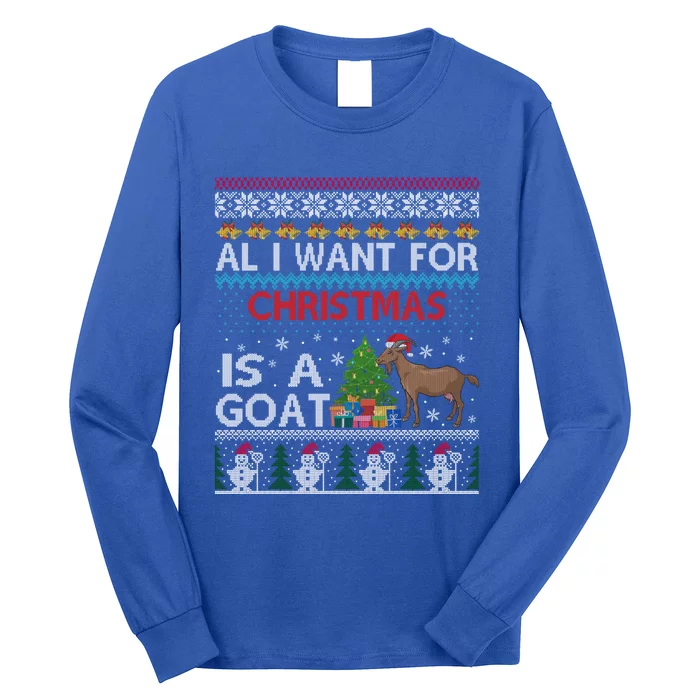 I Want A Goat For Christmas Ugly Xmas Sweater Cute Gift Long Sleeve Shirt