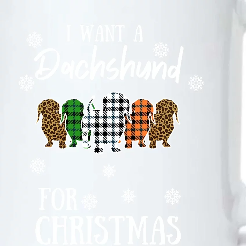 I Want A Dachshund For Christmas Weenie Mom Gift Black Color Changing Mug