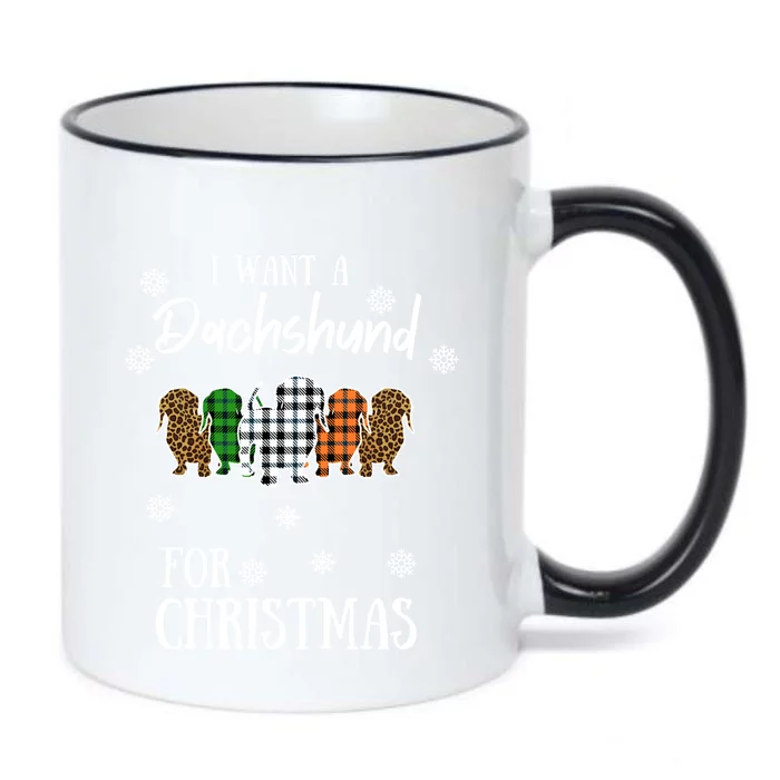 I Want A Dachshund For Christmas Weenie Mom Gift Black Color Changing Mug