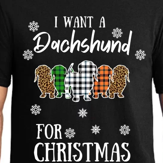 I Want A Dachshund For Christmas Weenie Mom Gift Pajama Set