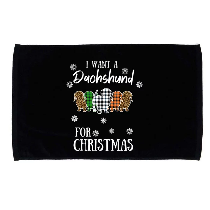 I Want A Dachshund For Christmas Weenie Mom Gift Microfiber Hand Towel