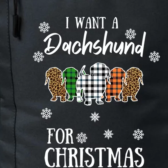 I Want A Dachshund For Christmas Weenie Mom Gift Daily Commute Backpack