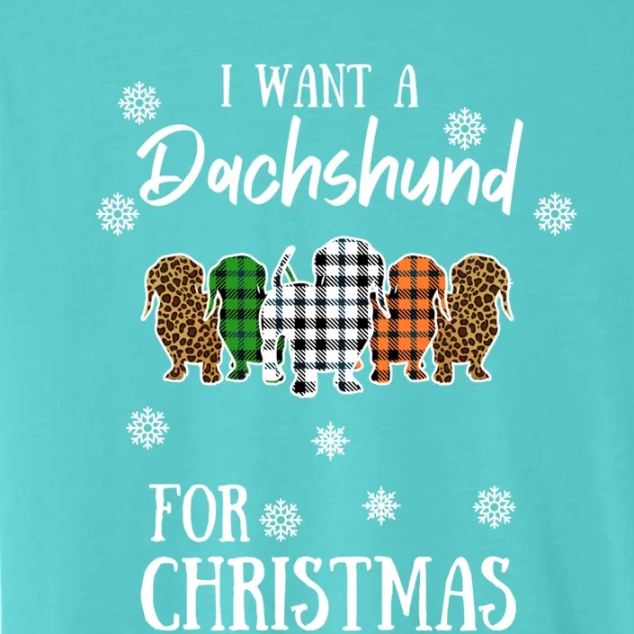 I Want A Dachshund For Christmas Weenie Mom Gift ChromaSoft Performance T-Shirt