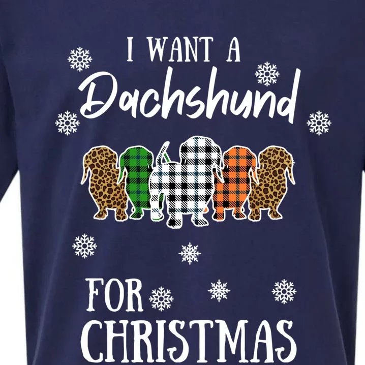 I Want A Dachshund For Christmas Weenie Mom Gift Sueded Cloud Jersey T-Shirt