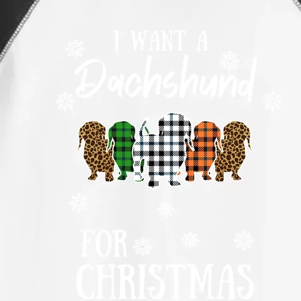 I Want A Dachshund For Christmas Weenie Mom Gift Toddler Fine Jersey T-Shirt