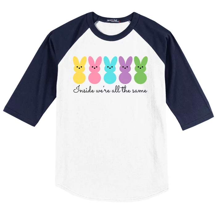 Inside We Are All The Same Easter Bunny Baseball Sleeve Shirt