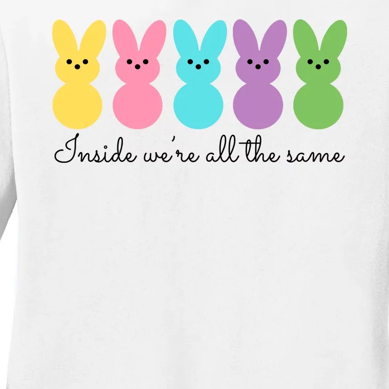 Inside We Are All The Same Easter Bunny Ladies Long Sleeve Shirt