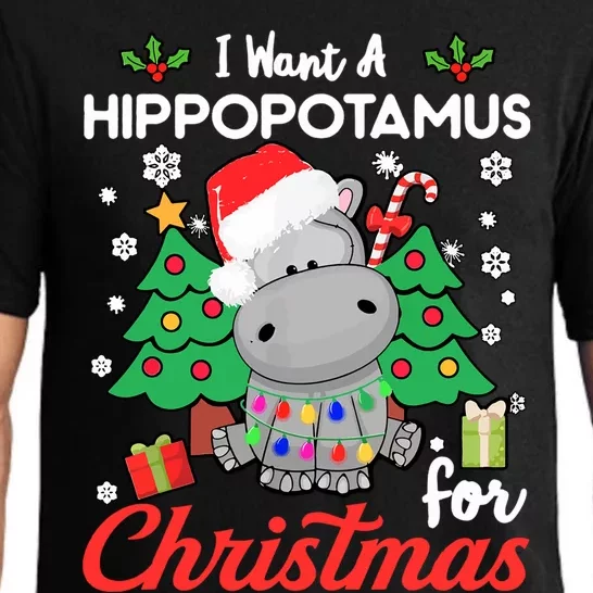 I Want A Hippopotamus For Christmas Funny Hippo Gift Pajama Set