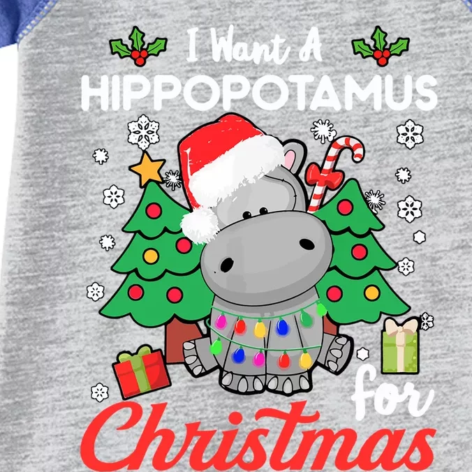 I Want A Hippopotamus For Christmas Funny Hippo Gift Infant Baby Jersey Bodysuit