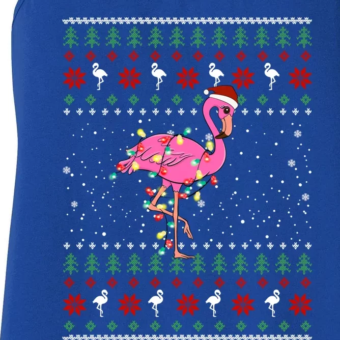 I Want A Flamingo For Christmas Ugly Sweater Bear Xmas Outfi Gift Women's Racerback Tank