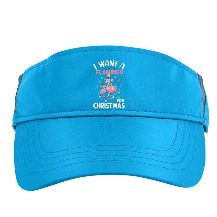 I Want A Flamingo For Christmas Meaningful Gift Adult Drive Performance Visor