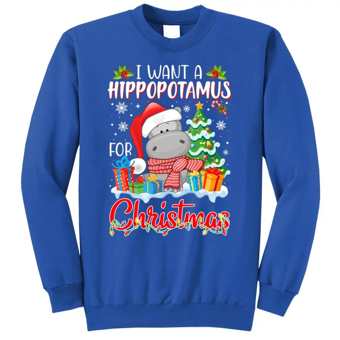 I Want A Hippopotamus For Christmas Xmas Hippo For Gift Tall Sweatshirt