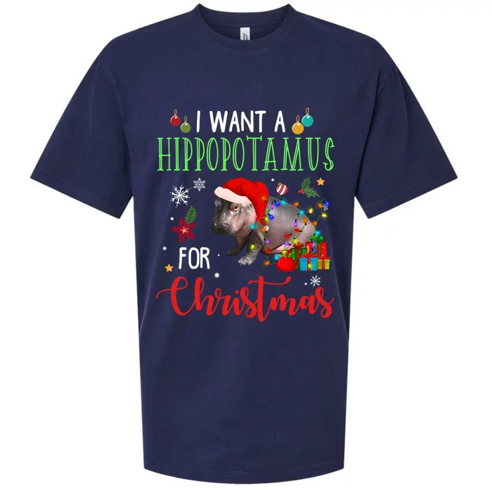 I Want A Hippopotamus For Christmas Hippo Fiona Cool Gift Sueded Cloud Jersey T-Shirt