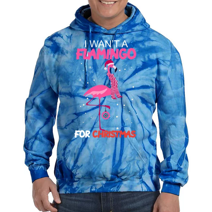 I Want A Flamingo For Christmas Xmas Santa Claus Gift Tie Dye Hoodie