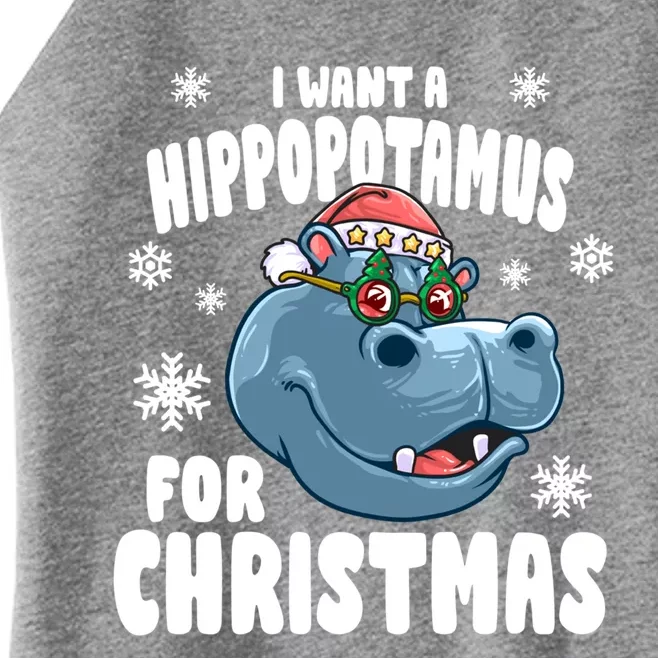 I Want A Hippopotamus For Christmas Xmas Hippo Cute Gift Women’s Perfect Tri Rocker Tank