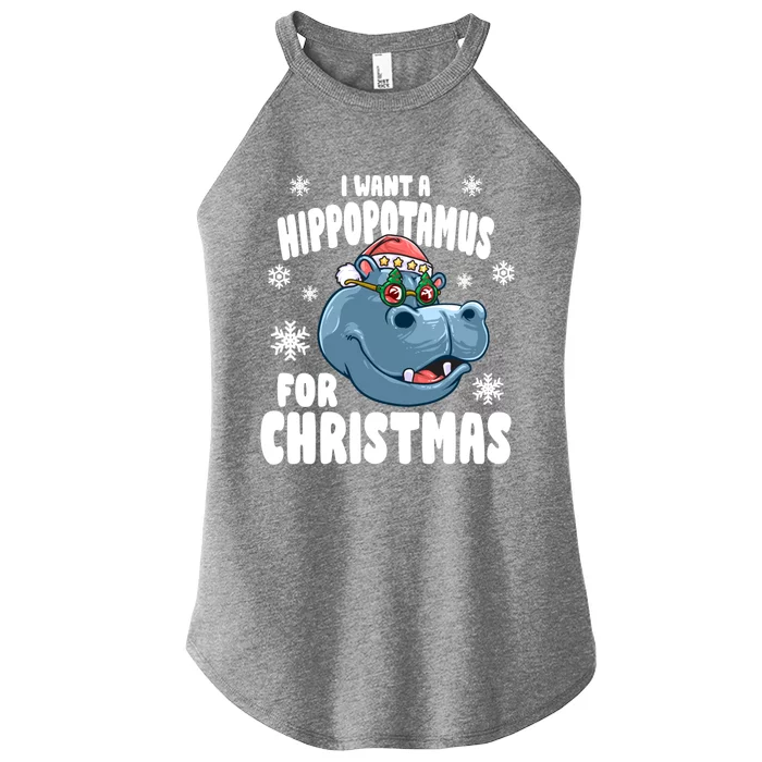 I Want A Hippopotamus For Christmas Xmas Hippo Cute Gift Women’s Perfect Tri Rocker Tank