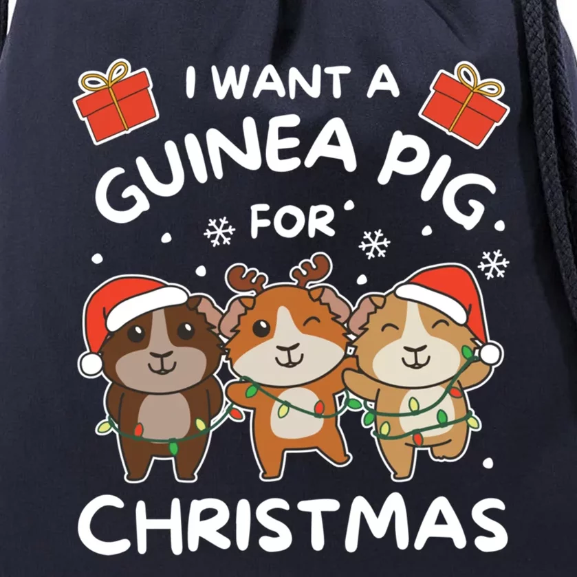 I Want A Guinea Pig For Christmas Cute Animals Meaningful Gift Drawstring Bag