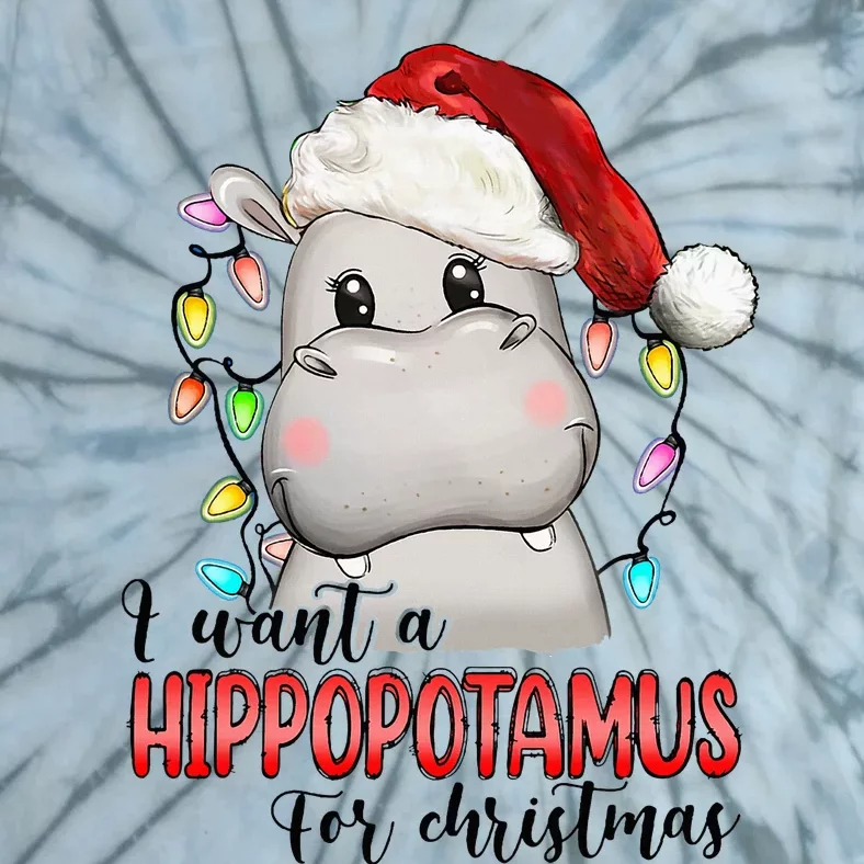 I Want A Hippopotamus For Christmas Xmas Hippo Lover Tie-Dye T-Shirt