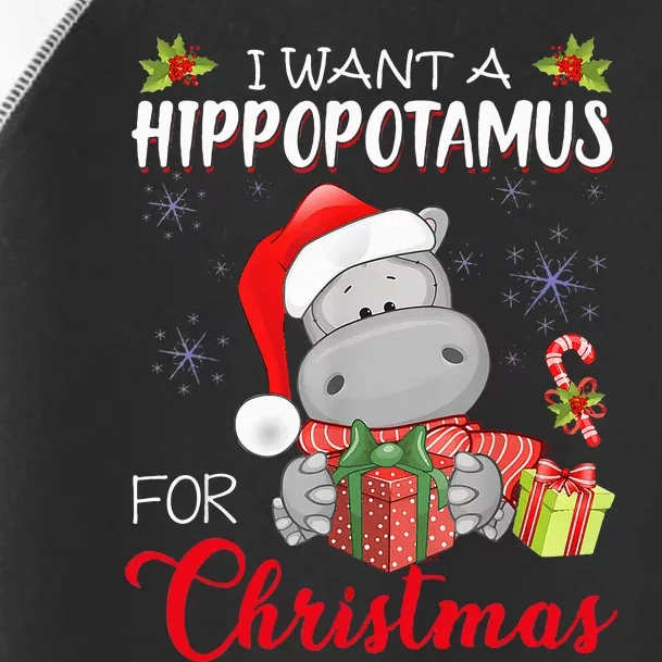 I Want A Hippopotamus For Christmas Xmas Hippo Toddler Fine Jersey T-Shirt