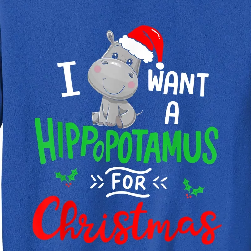 I Want A Hippopotamus For Christmas Xmas Pajama Hippo Lover Funny Gift Sweatshirt