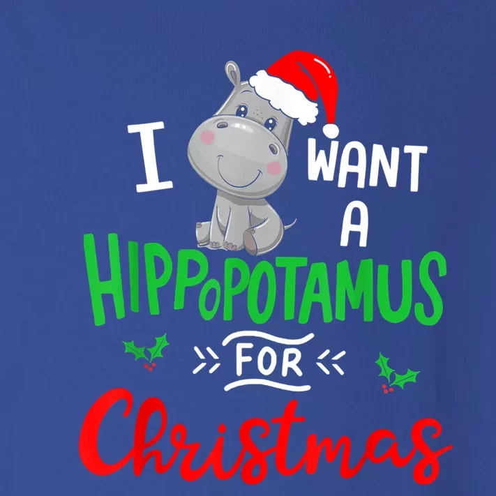 I Want A Hippopotamus For Christmas Xmas Pajama Hippo Lover Funny Gift Toddler Long Sleeve Shirt