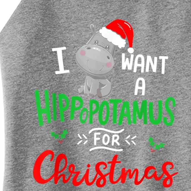 I Want A Hippopotamus For Christmas Xmas Pajama Hippo Lover Funny Gift Women’s Perfect Tri Rocker Tank