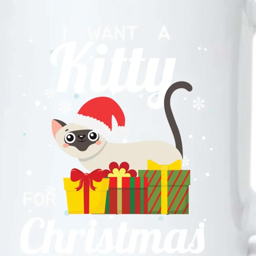 I Want A Kitty Cat For Christmas Funny Cute Magical Holiday Gift Black Color Changing Mug