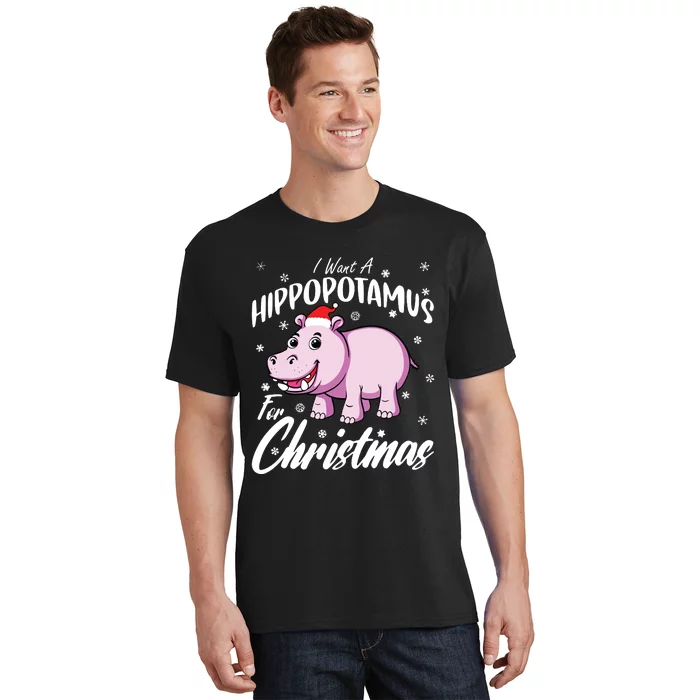 I Want A Hippopotamus For Christmas Shirts Xmas Hippo T-Shirt