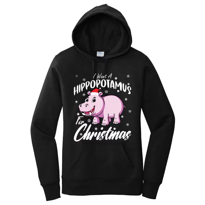 I Want A Hippopotamus For Christmas Shirts Xmas Hippo Women's Pullover Hoodie