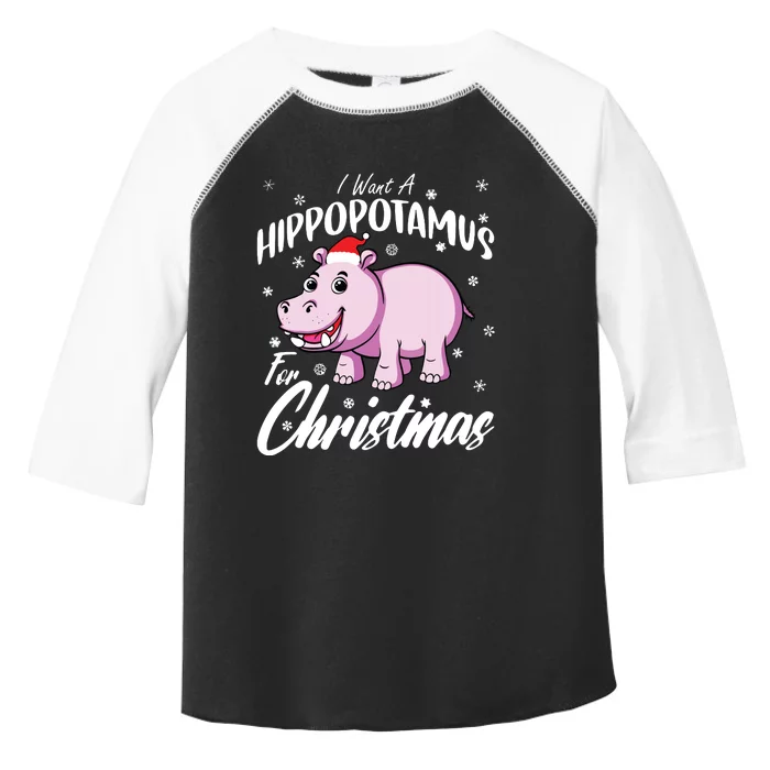 I Want A Hippopotamus For Christmas Shirts Xmas Hippo Toddler Fine Jersey T-Shirt