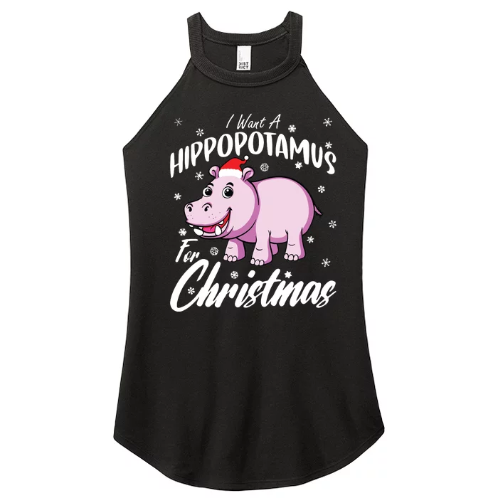 I Want A Hippopotamus For Christmas Shirts Xmas Hippo Women’s Perfect Tri Rocker Tank